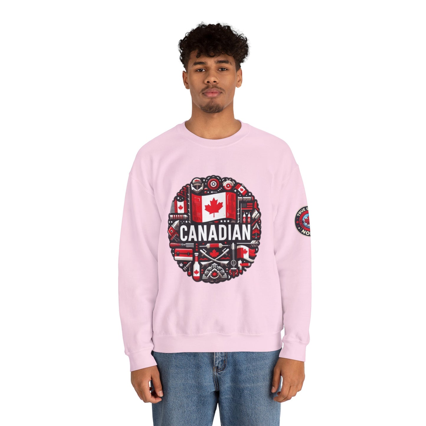 Canadian Pride Crewneck Sweatshirt, Unisex Maple Leaf Sweatshirt, True Strong North Sweatshirt, Canada Day Gift, Cozy Canadian Apparel