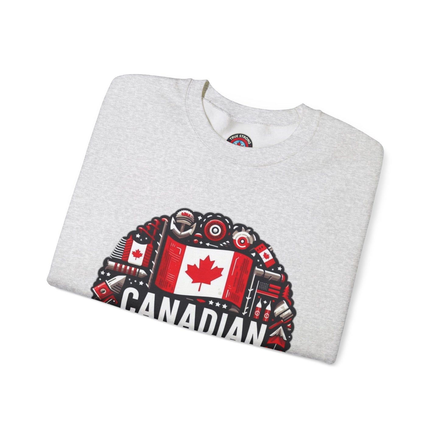 Canadian Pride Crewneck Sweatshirt, Unisex Maple Leaf Sweatshirt, True Strong North Sweatshirt, Canada Day Gift, Cozy Canadian Apparel