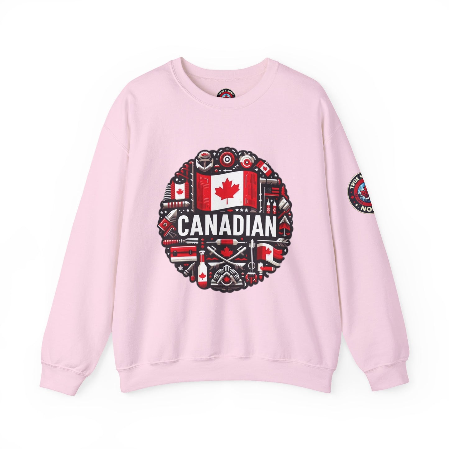 Canadian Pride Crewneck Sweatshirt, Unisex Maple Leaf Sweatshirt, True Strong North Sweatshirt, Canada Day Gift, Cozy Canadian Apparel