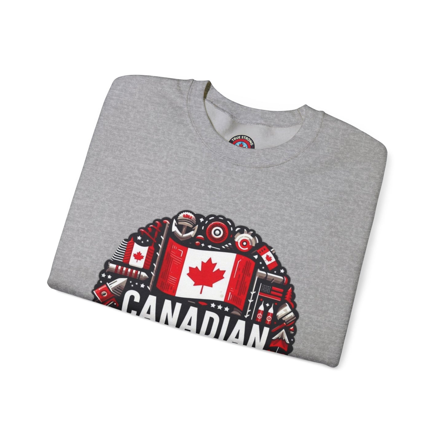 Canadian Pride Crewneck Sweatshirt, Unisex Maple Leaf Sweatshirt, True Strong North Sweatshirt, Canada Day Gift, Cozy Canadian Apparel