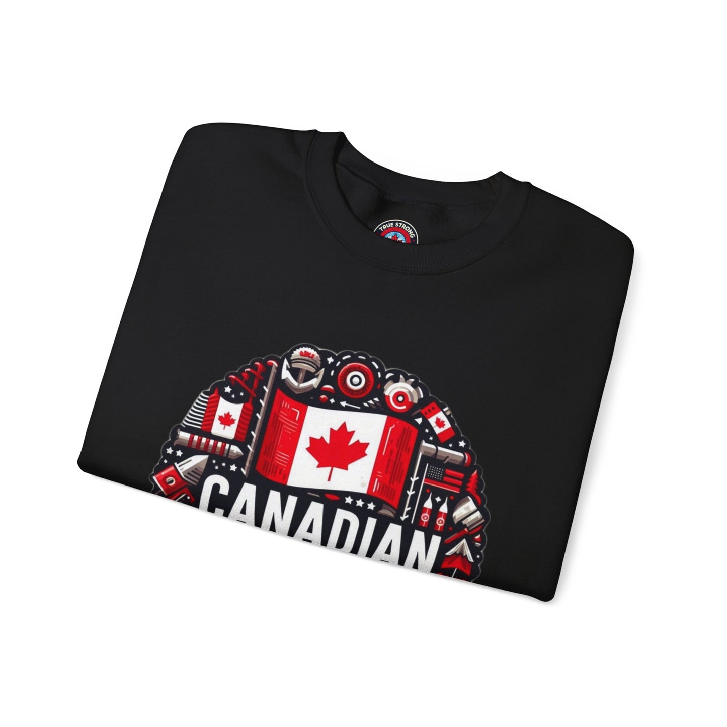 Canadian Pride Crewneck Sweatshirt, Unisex Maple Leaf Sweatshirt, True Strong North Sweatshirt, Canada Day Gift, Cozy Canadian Apparel
