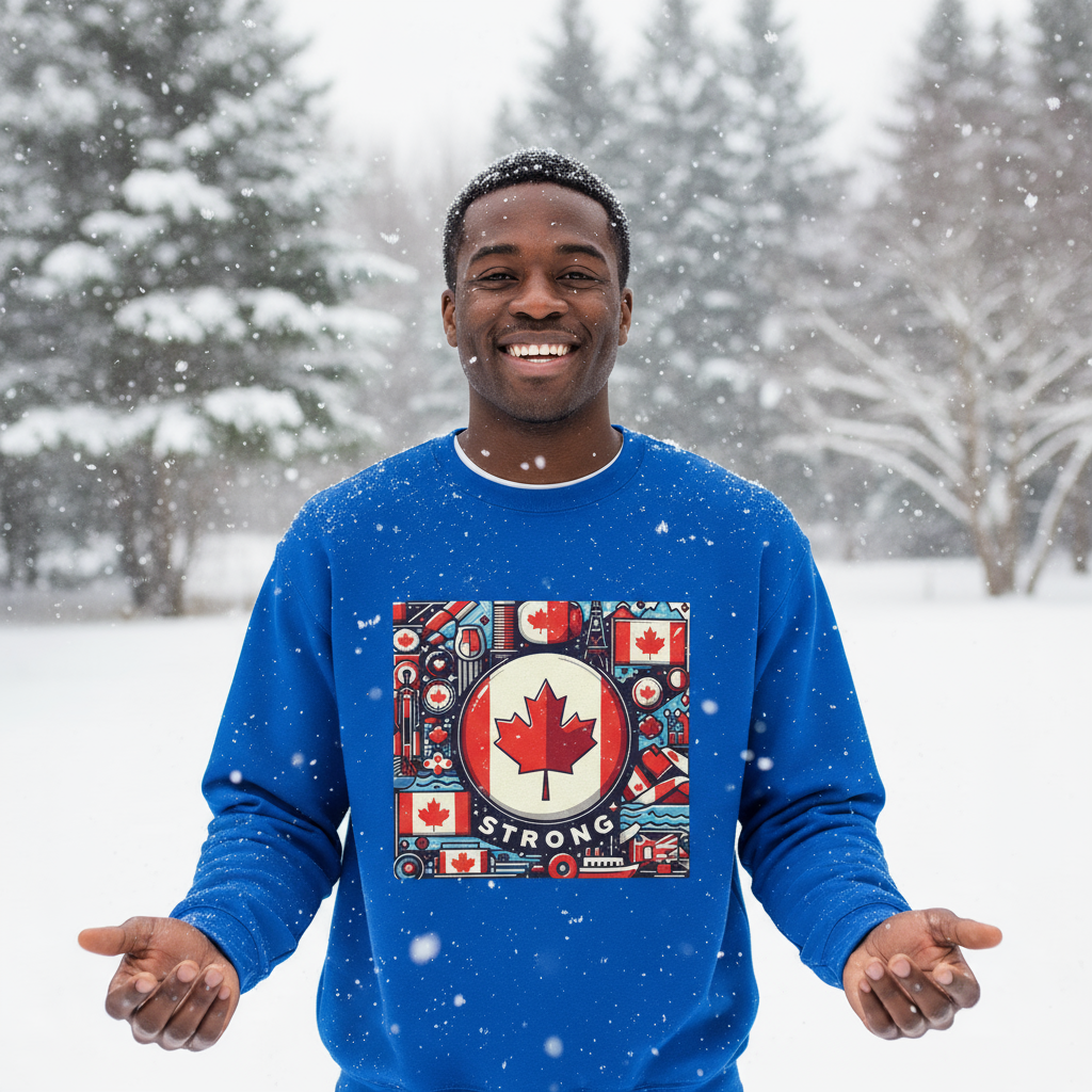 Canada Strong Crewneck Sweatshirt, Cozy Unisex Sweatshirt, Canadian Pride Apparel, Perfect Gift for Canada Day, Layer for Casual Style