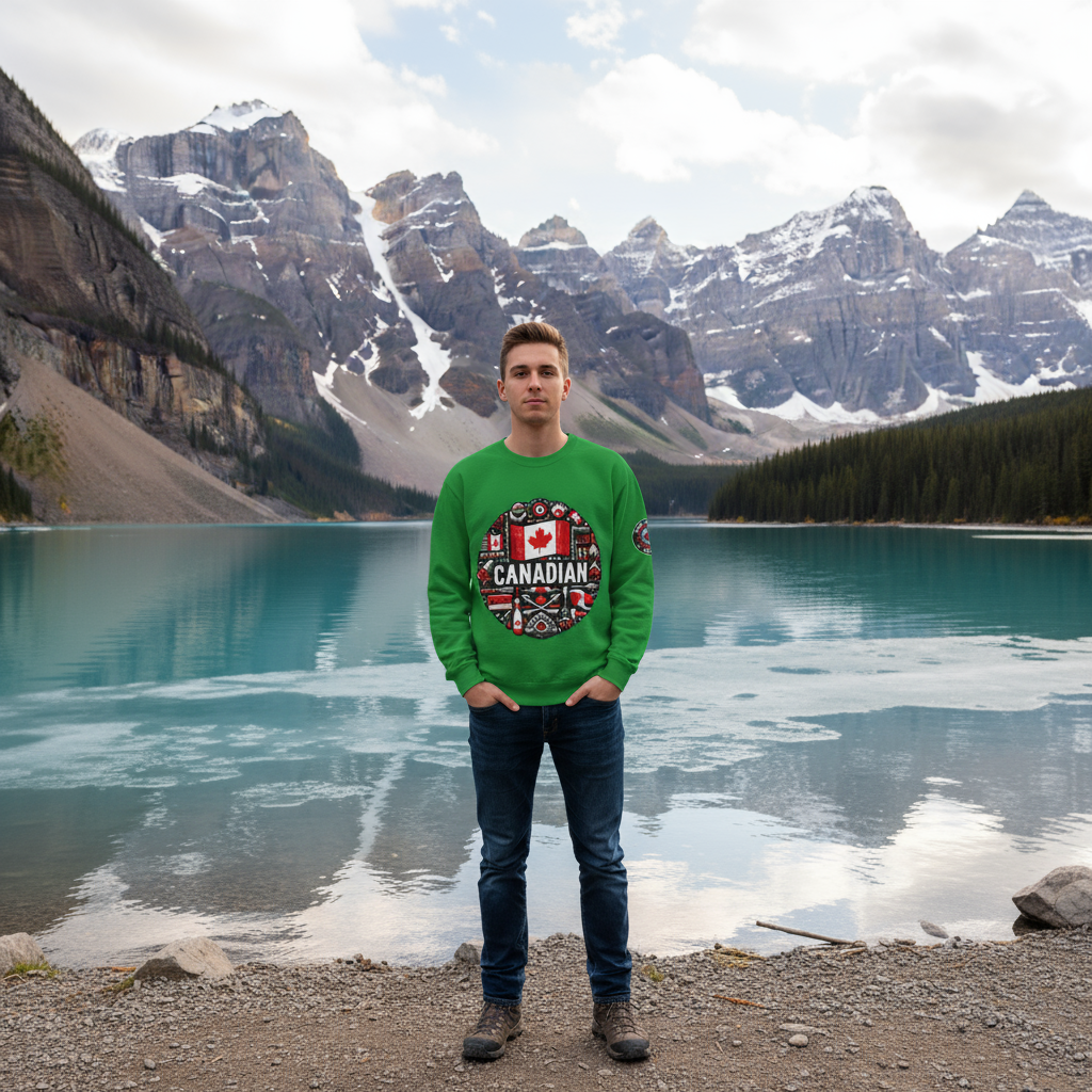 Canadian Pride Crewneck Sweatshirt, Unisex Maple Leaf Sweatshirt, True Strong North Sweatshirt, Canada Day Gift, Cozy Canadian Apparel