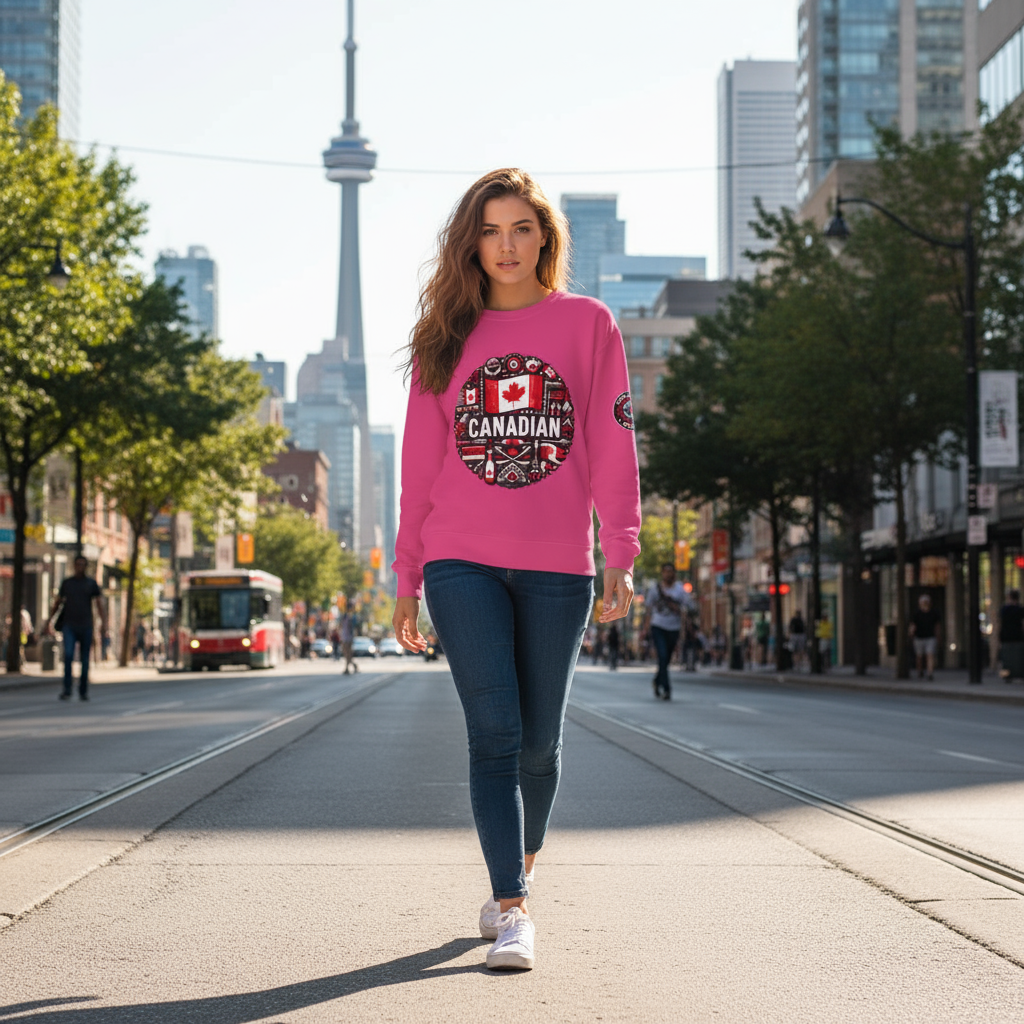 Canadian Pride Crewneck Sweatshirt, Unisex Maple Leaf Sweatshirt, True Strong North Sweatshirt, Canada Day Gift, Cozy Canadian Apparel