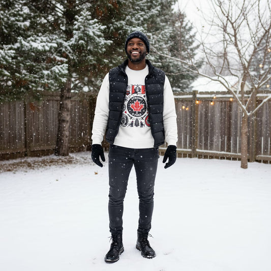 Unisex Strong & Free Crewneck Sweatshirt - Cozy Layer for Outdoor Adventures, Canadian Pride, Fall Fashion, Gift for Him/Her