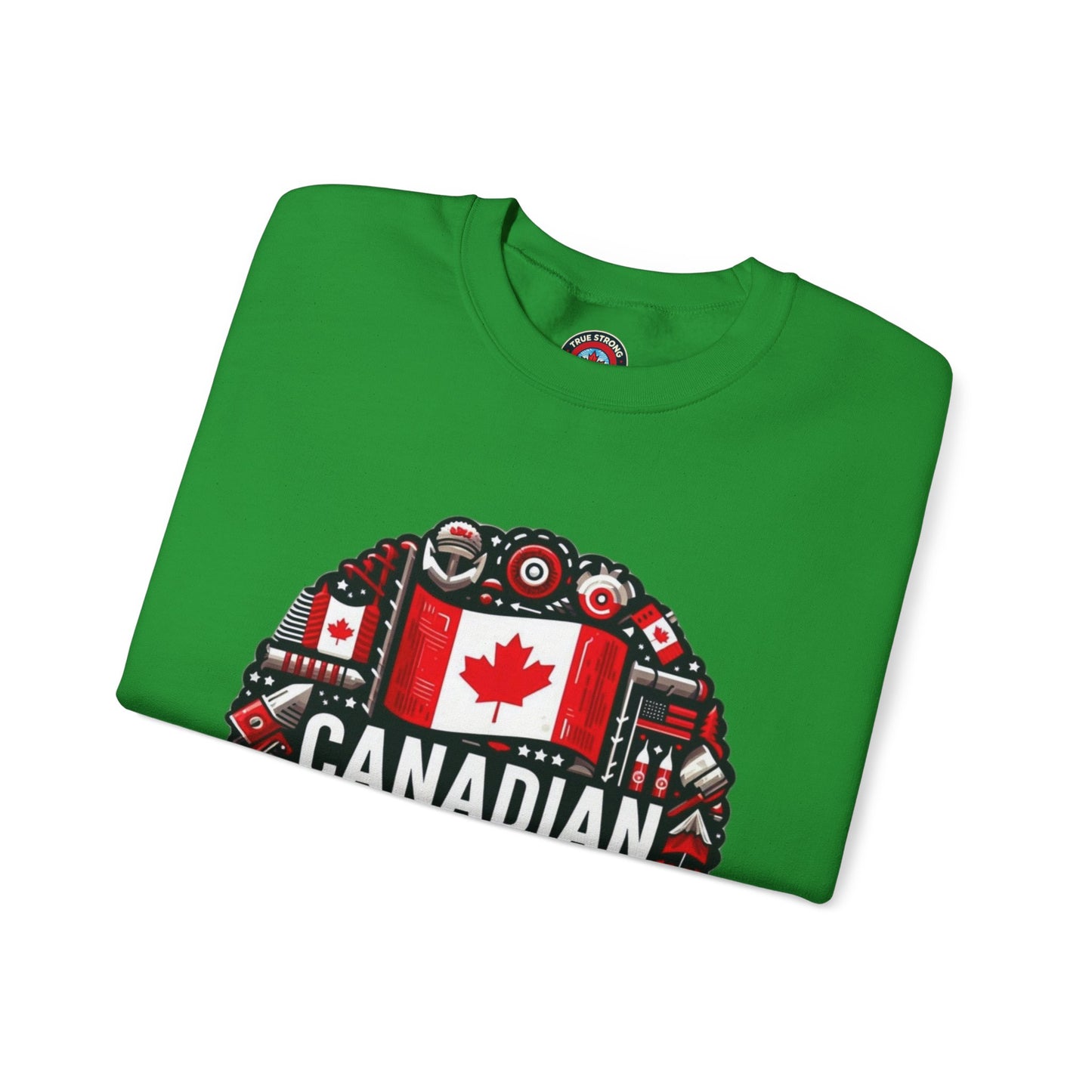 Canadian Pride Crewneck Sweatshirt, Unisex Maple Leaf Sweatshirt, True Strong North Sweatshirt, Canada Day Gift, Cozy Canadian Apparel