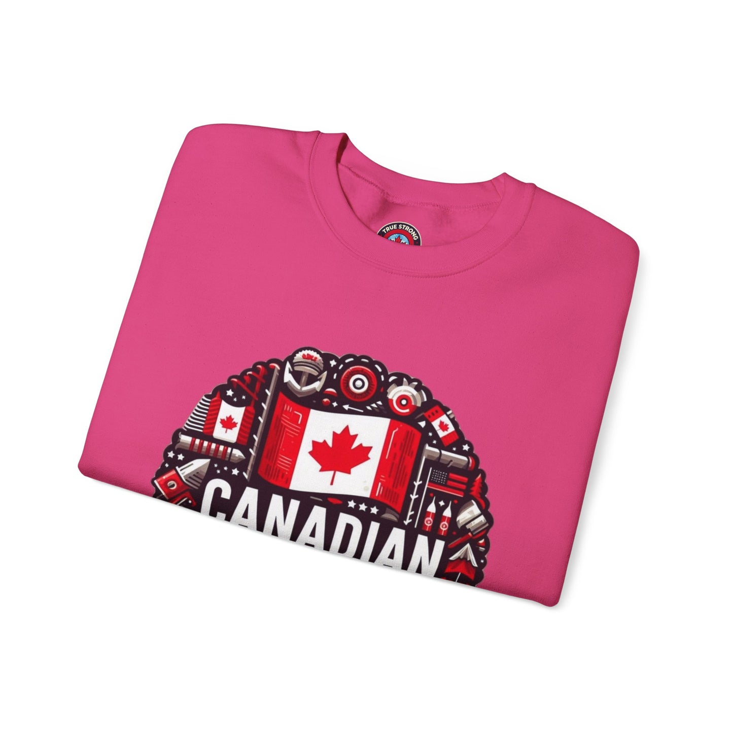 Canadian Pride Crewneck Sweatshirt, Unisex Maple Leaf Sweatshirt, True Strong North Sweatshirt, Canada Day Gift, Cozy Canadian Apparel